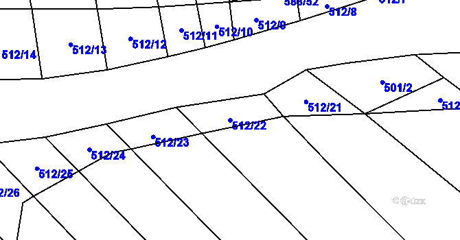 Parcela st. 512/22 v KÚ Kejžlice, Katastrální mapa