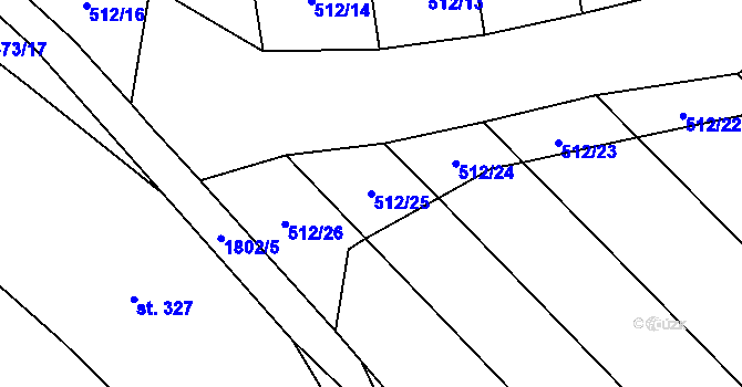 Parcela st. 512/25 v KÚ Kejžlice, Katastrální mapa