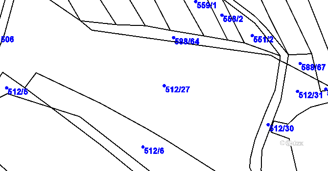 Parcela st. 512/27 v KÚ Kejžlice, Katastrální mapa