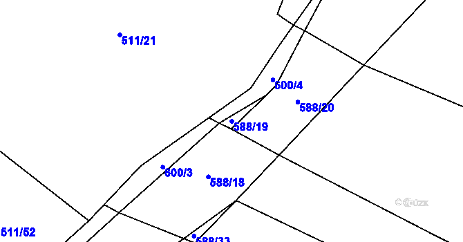 Parcela st. 588/19 v KÚ Kejžlice, Katastrální mapa