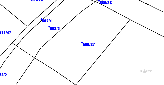 Parcela st. 588/27 v KÚ Kejžlice, Katastrální mapa