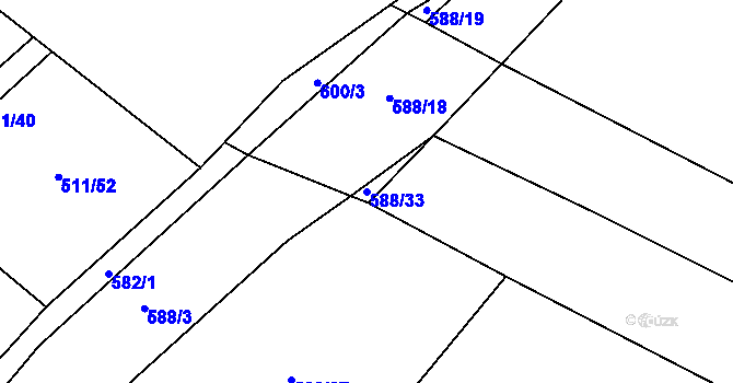 Parcela st. 588/33 v KÚ Kejžlice, Katastrální mapa