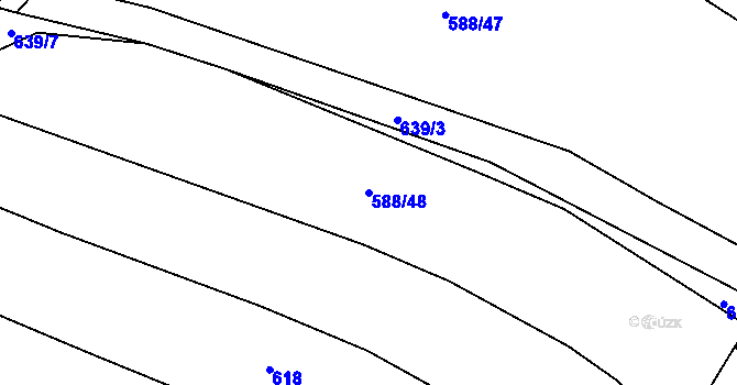 Parcela st. 588/48 v KÚ Kejžlice, Katastrální mapa