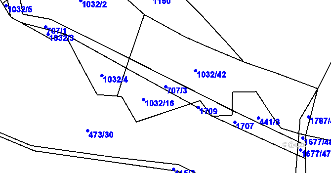 Parcela st. 707/3 v KÚ Kejžlice, Katastrální mapa