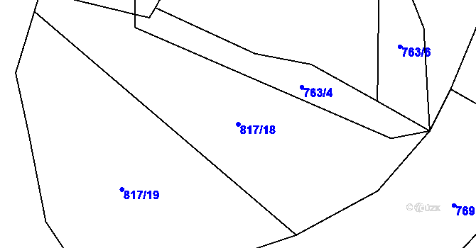 Parcela st. 817/18 v KÚ Kejžlice, Katastrální mapa