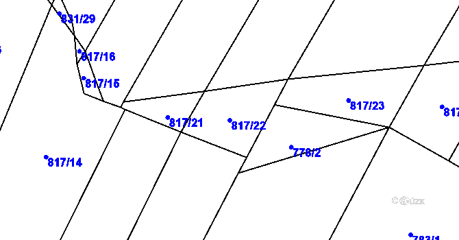 Parcela st. 817/22 v KÚ Kejžlice, Katastrální mapa