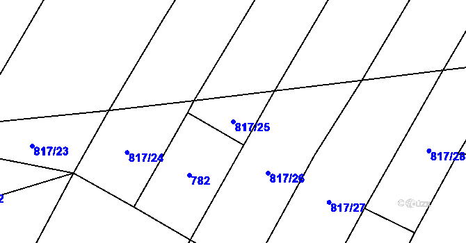 Parcela st. 817/25 v KÚ Kejžlice, Katastrální mapa