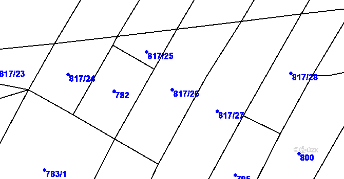 Parcela st. 817/26 v KÚ Kejžlice, Katastrální mapa
