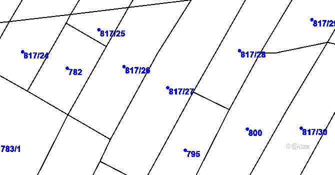 Parcela st. 817/27 v KÚ Kejžlice, Katastrální mapa