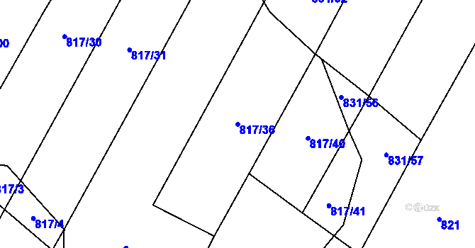 Parcela st. 817/36 v KÚ Kejžlice, Katastrální mapa