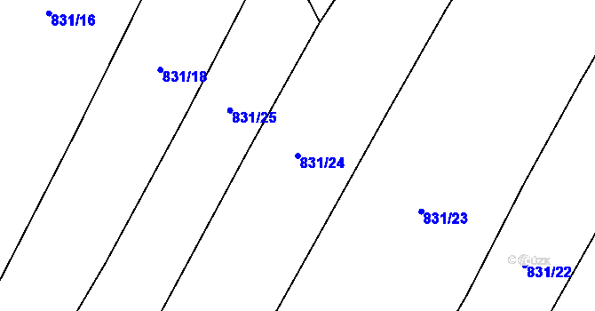 Parcela st. 831/24 v KÚ Kejžlice, Katastrální mapa