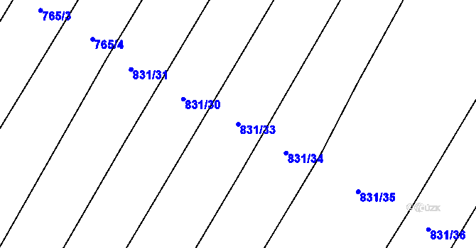 Parcela st. 831/33 v KÚ Kejžlice, Katastrální mapa