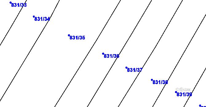 Parcela st. 831/36 v KÚ Kejžlice, Katastrální mapa