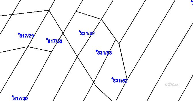 Parcela st. 831/53 v KÚ Kejžlice, Katastrální mapa
