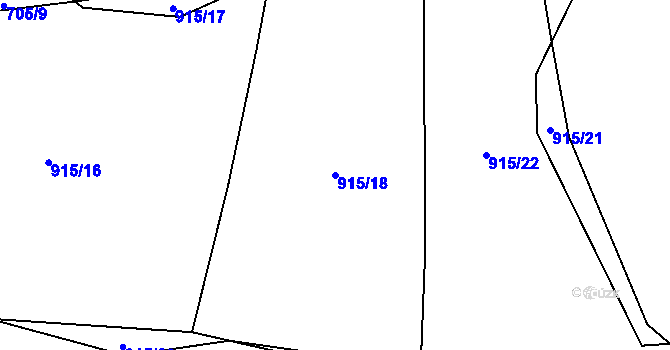 Parcela st. 915/18 v KÚ Kejžlice, Katastrální mapa
