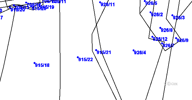 Parcela st. 915/21 v KÚ Kejžlice, Katastrální mapa