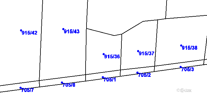 Parcela st. 915/36 v KÚ Kejžlice, Katastrální mapa
