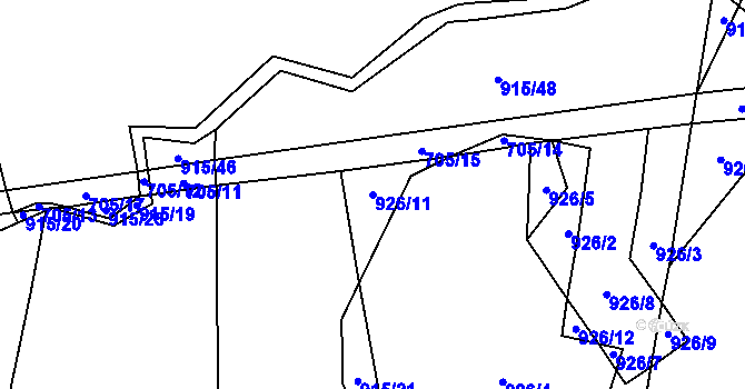 Parcela st. 926/11 v KÚ Kejžlice, Katastrální mapa