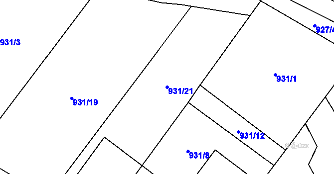 Parcela st. 931/21 v KÚ Kejžlice, Katastrální mapa