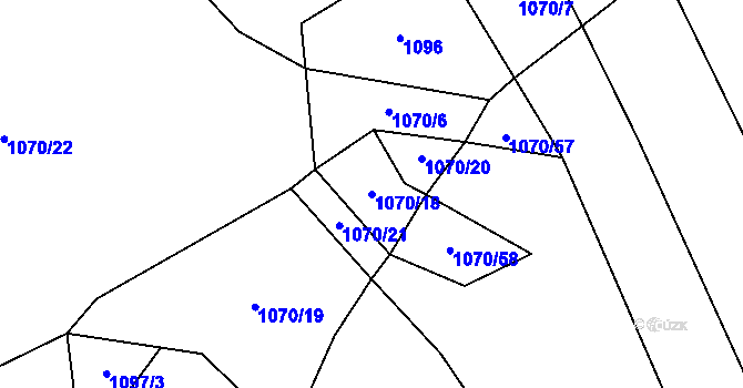 Parcela st. 1070/18 v KÚ Kejžlice, Katastrální mapa