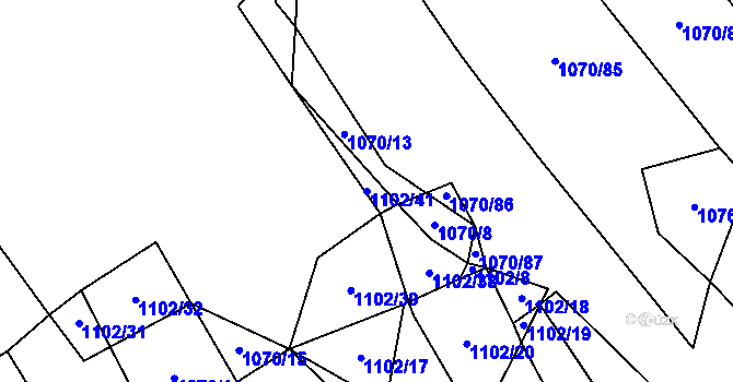 Parcela st. 1102/41 v KÚ Kejžlice, Katastrální mapa