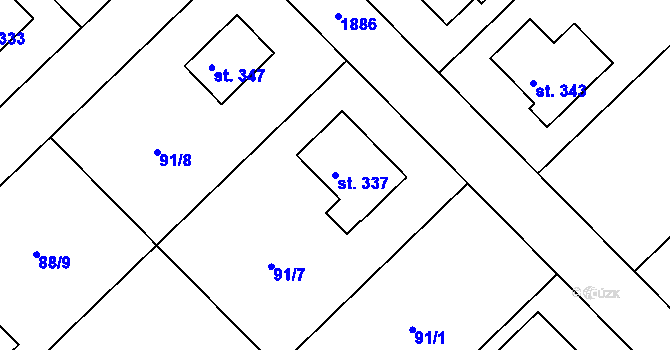 Parcela st. 337 v KÚ Kejžlice, Katastrální mapa