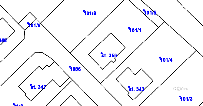 Parcela st. 356 v KÚ Kejžlice, Katastrální mapa