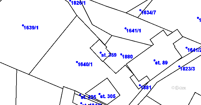 Parcela st. 359 v KÚ Kejžlice, Katastrální mapa