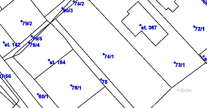 Parcela st. 74/1 v KÚ Kejžlice, Katastrální mapa