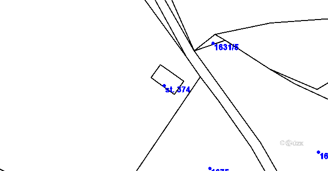 Parcela st. 374 v KÚ Kejžlice, Katastrální mapa