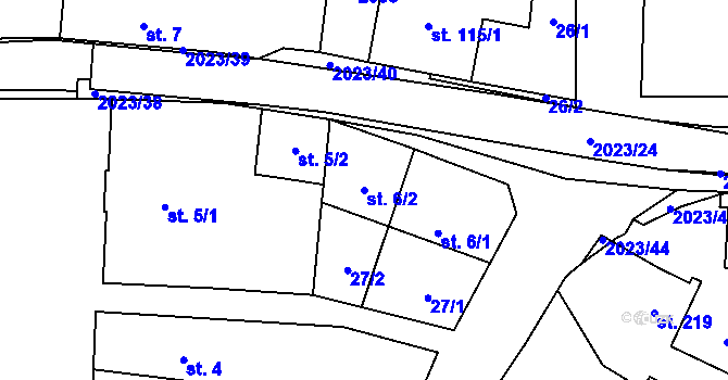 Parcela st. 6/2 v KÚ Kelč-Nové Město, Katastrální mapa