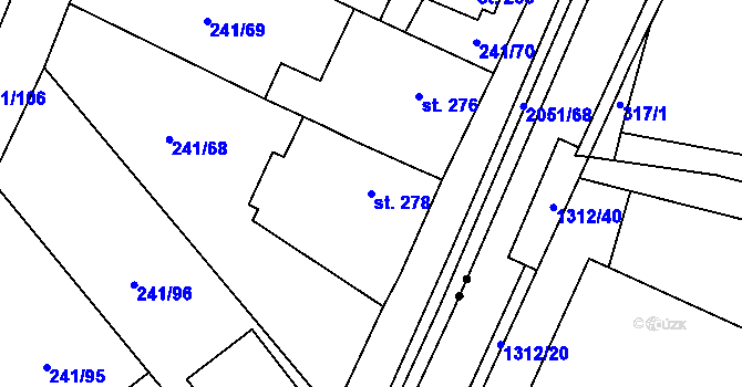 Parcela st. 278 v KÚ Kelč-Nové Město, Katastrální mapa