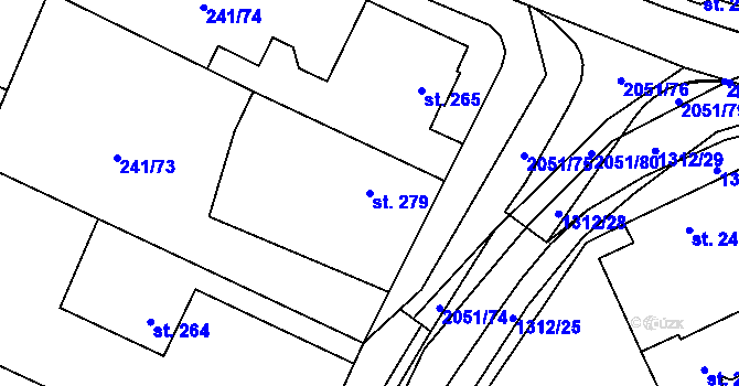 Parcela st. 279 v KÚ Kelč-Nové Město, Katastrální mapa
