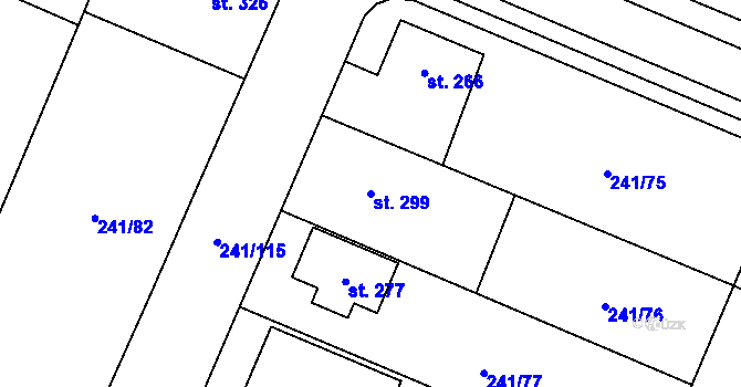 Parcela st. 299 v KÚ Kelč-Nové Město, Katastrální mapa