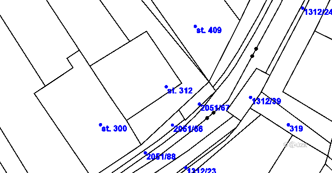 Parcela st. 312 v KÚ Kelč-Nové Město, Katastrální mapa