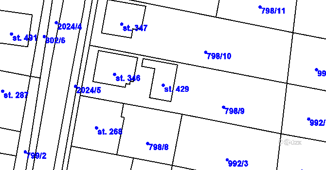 Parcela st. 429 v KÚ Kelč-Nové Město, Katastrální mapa