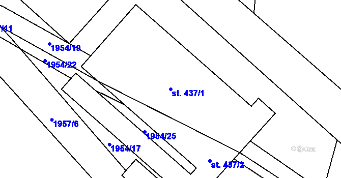 Parcela st. 437/1 v KÚ Kelč-Nové Město, Katastrální mapa