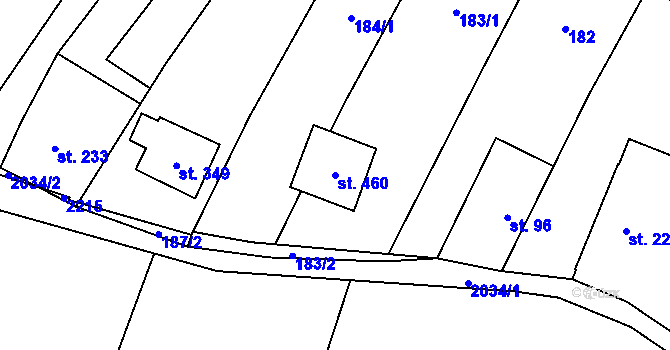 Parcela st. 460 v KÚ Kelč-Nové Město, Katastrální mapa