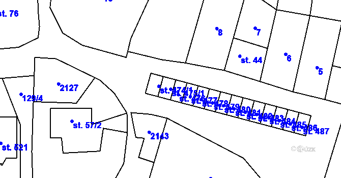 Parcela st. 475/1 v KÚ Kelč-Nové Město, Katastrální mapa