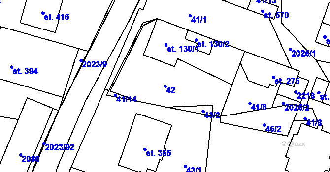 Parcela st. 42 v KÚ Kelč-Nové Město, Katastrální mapa
