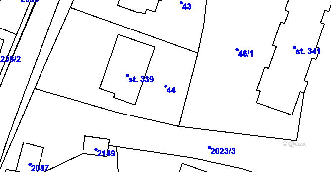 Parcela st. 44 v KÚ Kelč-Nové Město, Katastrální mapa