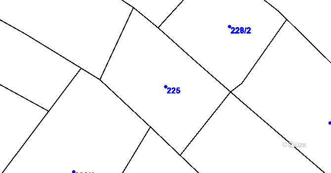Parcela st. 225 v KÚ Kelč-Nové Město, Katastrální mapa
