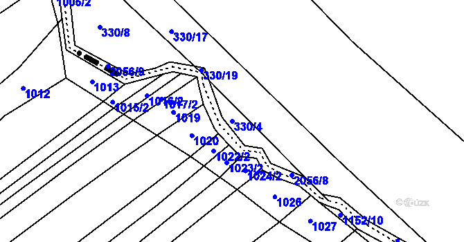 Parcela st. 330/4 v KÚ Kelč-Nové Město, Katastrální mapa