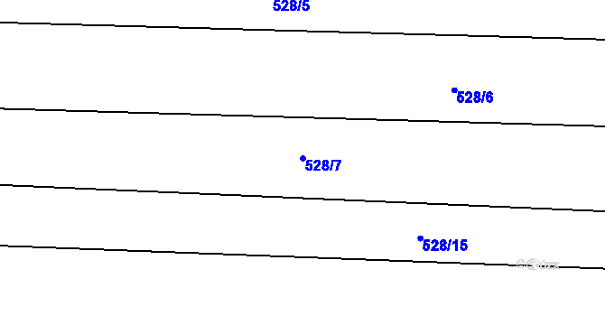 Parcela st. 528/7 v KÚ Kelč-Nové Město, Katastrální mapa