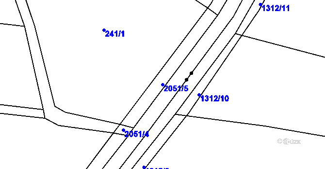 Parcela st. 2051/5 v KÚ Kelč-Nové Město, Katastrální mapa