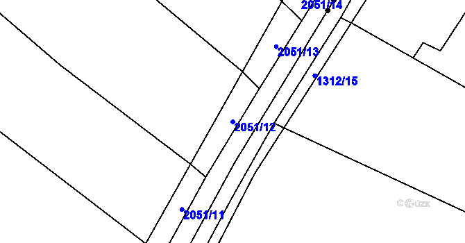 Parcela st. 2051/12 v KÚ Kelč-Nové Město, Katastrální mapa