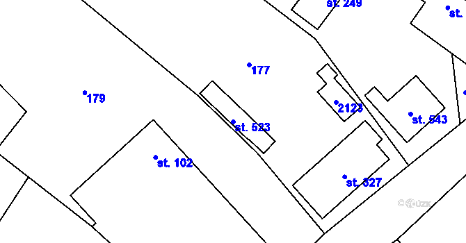 Parcela st. 523 v KÚ Kelč-Nové Město, Katastrální mapa