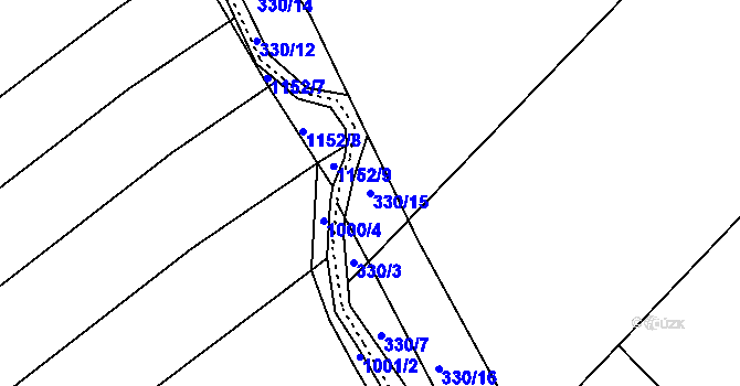 Parcela st. 330/15 v KÚ Kelč-Nové Město, Katastrální mapa