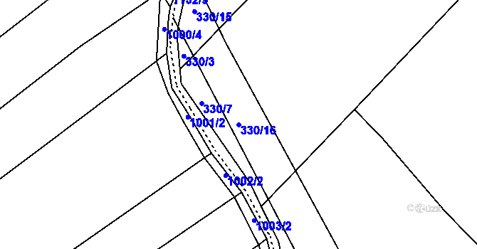 Parcela st. 330/16 v KÚ Kelč-Nové Město, Katastrální mapa