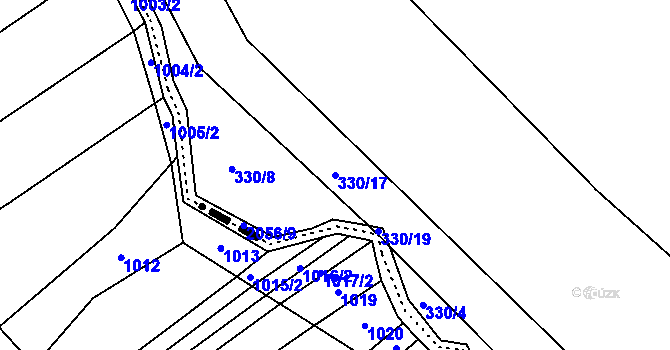 Parcela st. 330/17 v KÚ Kelč-Nové Město, Katastrální mapa